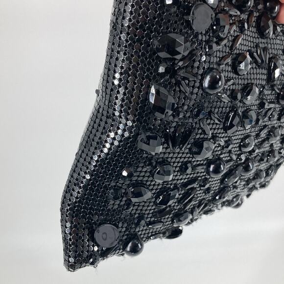 Evening Bag Clutch BCBGmaxazria Womens Black Chain-metal Formal  8 x 11 - Picture 3 of 13